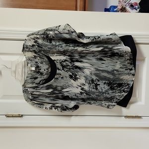 Dressbarn Black and White Blouse with Black Tank